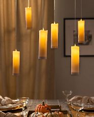 Floating candles in dining room