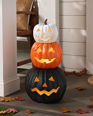 Stack of lit jack-o-lanterns August 14, 2023 at 2:09 PM